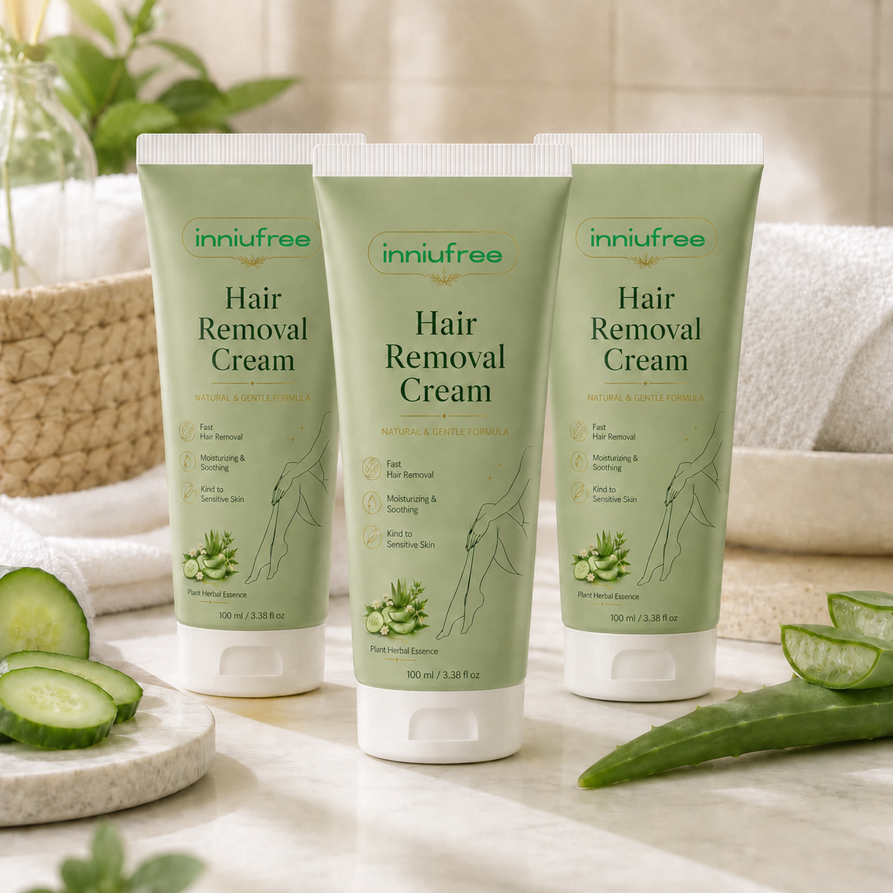 Inniufree™ Natural Gentle Hair Removal Cream | For Women & Men, Sensitive Skin